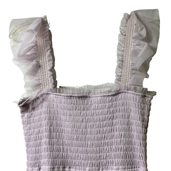 Audrey Parks + Francesca's Sleeveless Tiered Smocked Maxi Dress Lavendar S (2833 - Picture 8 of 9